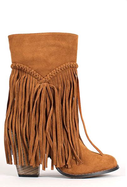 Fringe Bohemian Boots Chunky Heels Boots Clothes Fabulous Shoes