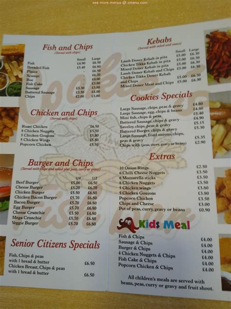 Online Menu of Cookies Fish Bar Restaurant, Market Drayton, United ...