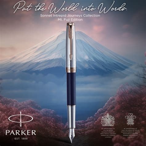 Stylo Bille Parker Sonnet Mont Fuji Edition Limit E Argent Massif Et