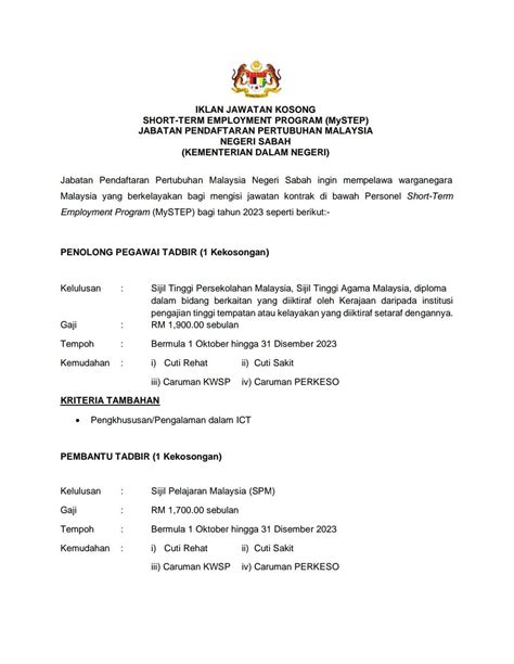 Iklan Jawatan Jabatan Pendaftaran Pertubuhan Malaysia Jppm Jobs Hub