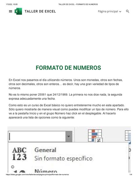 Taller DE Excel Formato DE Numeros Cultura Empresarial