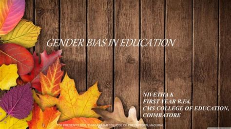 Gender Bias In Education Overcoming Stereotypes Ppt