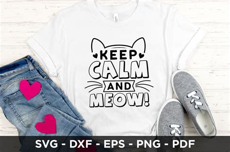 Keep Calm And Meow Svg Cat Svg Cut File By Craftlabsvg Thehungryjpeg