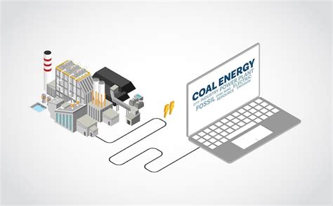 Premium Vector The Coal Energy Coal Power Plant With Isometric Graphic