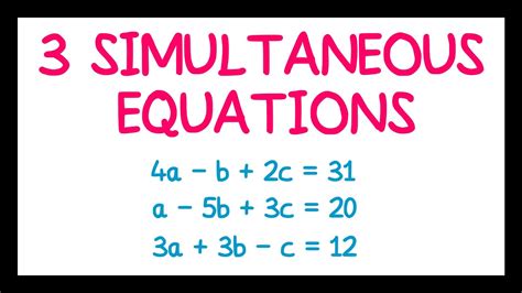 Three Simultaneous Equations Youtube