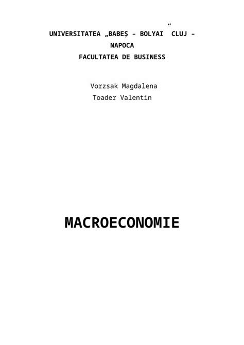 Doc Manual Macroeconomie Dokumen Tips