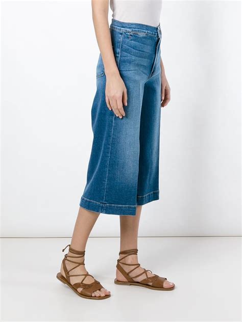 Lyst Frame Denim Culottes In Blue