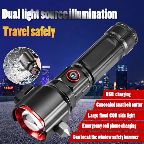 Multi-functional High Power LED Flashlight Rechargeable Waterproof ...