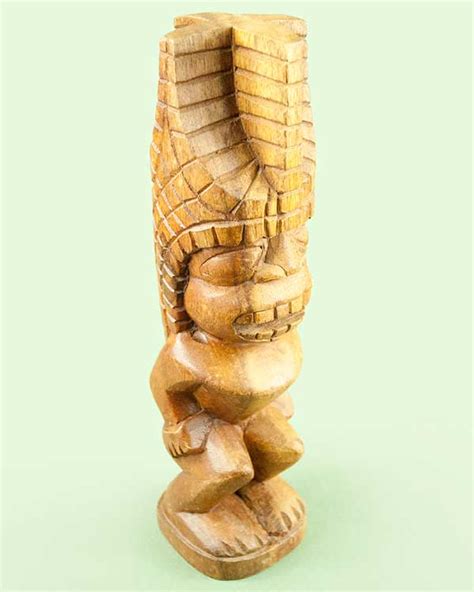 Hand Carved Wooden Tiki Lono God Of Rain 30cm Little Grass Shack