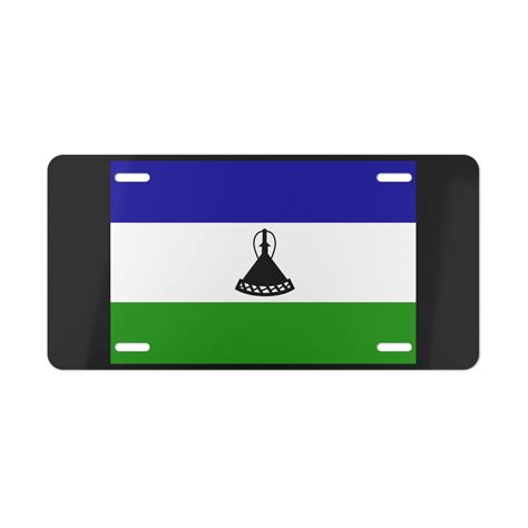 Lesotho Flag Vanity Plate Stryker Wear