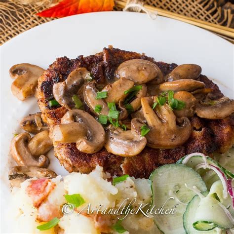 Wiener Schnitzel with Mushroom Sauce - Art and the Kitchen