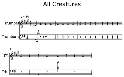 All Creatures - Sheet music for Trumpet, Trombone