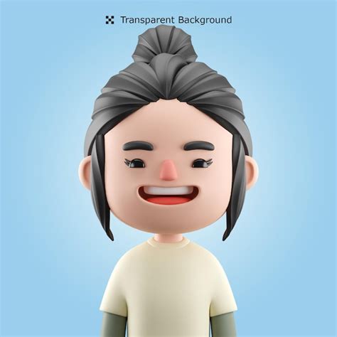 Premium Psd Psd 3d Stylist Female Cartoon Character Avatar Isolated