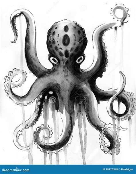 Ink Octopus Stock Illustration Illustration Of Creature 99725548