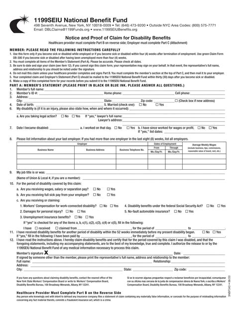 Notice Proof Of Claim For Disability Pdf Form Formspal