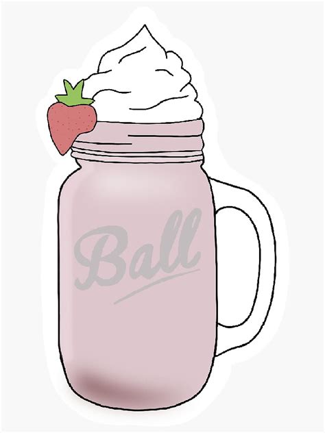 Mason Jar Strawberry Frappe Sticker For Sale By Sumedhastickers