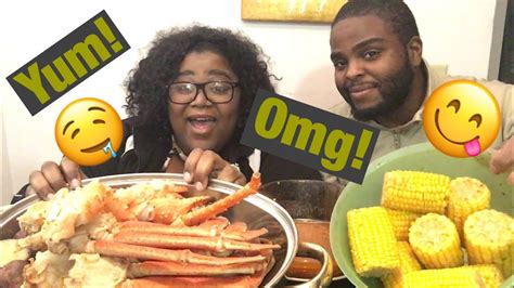 Seafood Boil Mukbang With Husband King Crab And Snow Crab Legs And