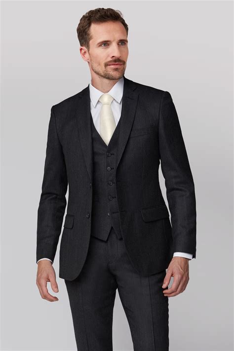 Racing Green Charcoal Texture Tailor Fit Suit Suit Direct