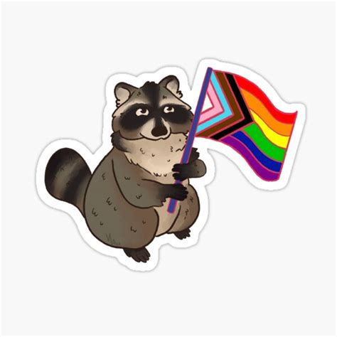 Pride Raccoon Sticker For Sale By Oliero 987 Redbubble