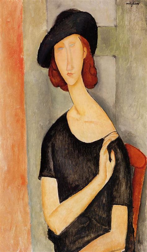 Jeanne Hebuterne In A Hat Painting Amedeo Modigliani Oil Paintings