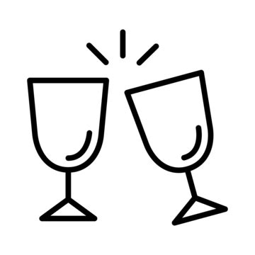 Cheers Line Icon Vector, Cheers Drawing, Cheers Sketch, Celebration PNG ...