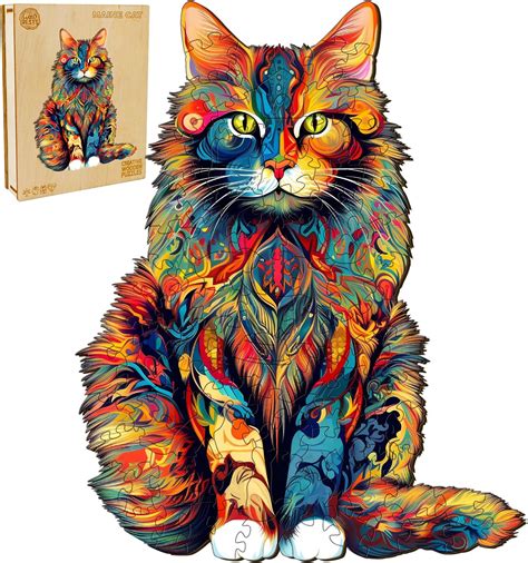 Amazon WOODBESTS Wooden Puzzle For Adults Maine Cat Puzzle M