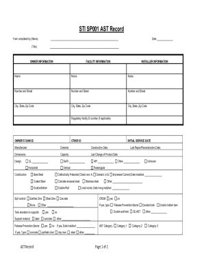 Fillable Online Sti Sp001 Ast Record Fill And Sign Printable Template