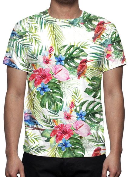 Camiseta Tropical Verde Estampa Total Elo