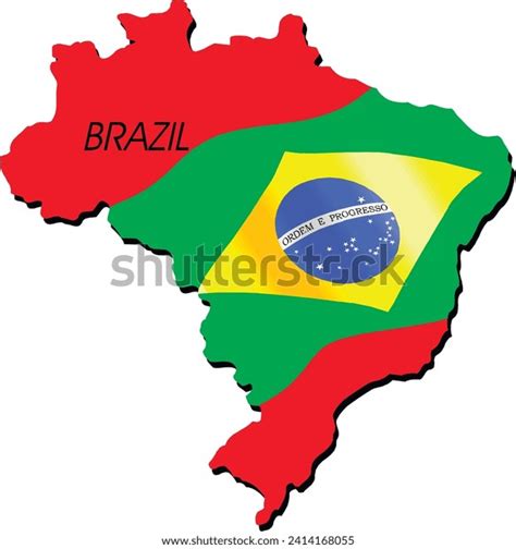 Vector Drawing Depicting Map Country Brazil Stock Vector (Royalty Free ...