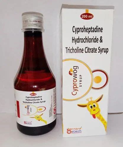 Cyproheptadine Hydrochloride And Tricholine Citrate Syrup Packaging