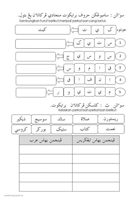 Latihan Jawi Interactive Worksheet For Year 4 Students