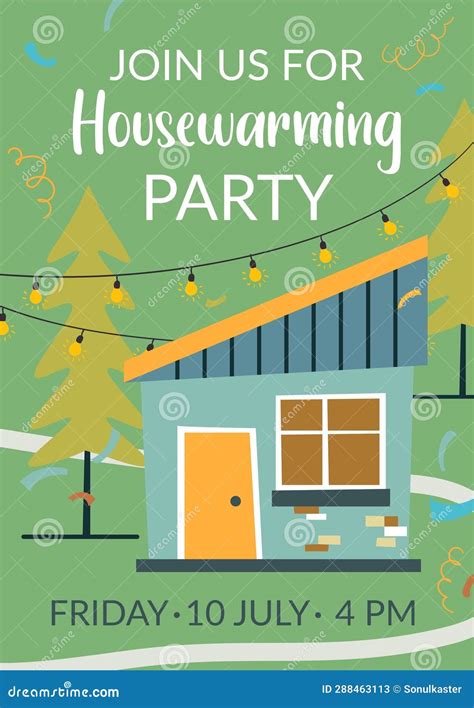 Join Us For Housewarming Party Invitation Card Stock Illustration