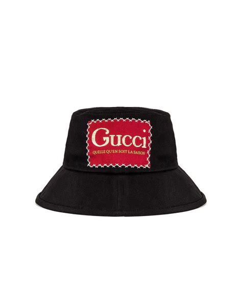 Gucci Cotton Bucket Hat in Black for Men - Lyst