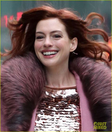 Anne Hathaway Debuts New Red Hair On Modern Love Set Photo