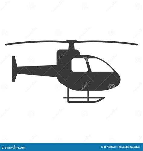 Helicopter, Black Silhouette, Vector Icon | CartoonDealer.com #117325109