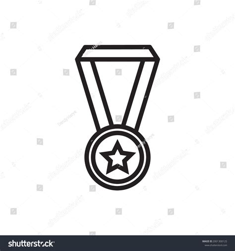 Medal Outline Icon Vector Illustration Stock Vector (Royalty Free) 2001300125 | Shutterstock