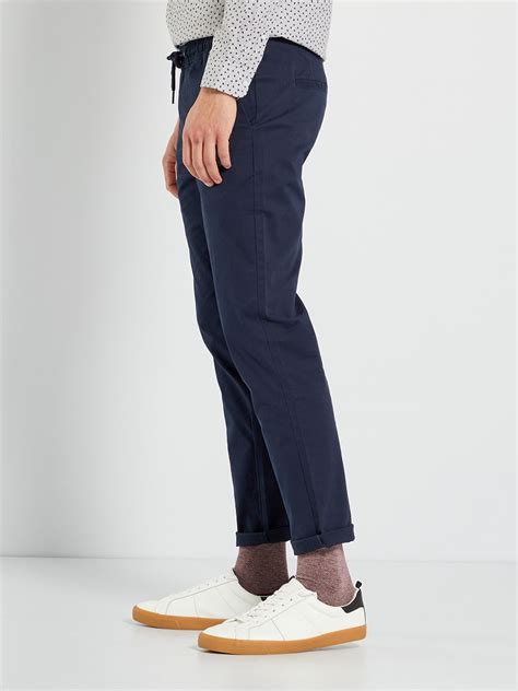 Pantal N Chino Slim Corte Jogger Azul Kiabi