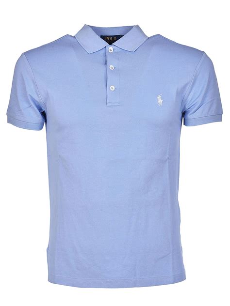 Ralph Lauren Light Blue Cotton Polo Shirt For Men Lyst