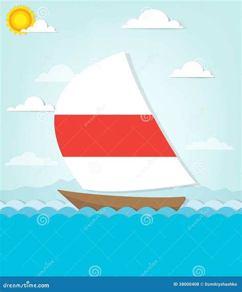 Ship Sails On The Sea Stock Vector Illustration Of Symbol