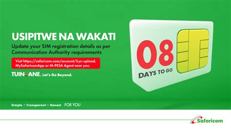 Safaricom PLC On Twitter 8 Days To Go Update Your SIM Registration