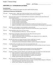 Understanding Carbohydrates and Lipids in Molecular Biology | Course Hero 