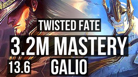 TWISTED FATE Vs GALIO MID 3 2M Mastery 1300 Games 5 1 4 Rank 10