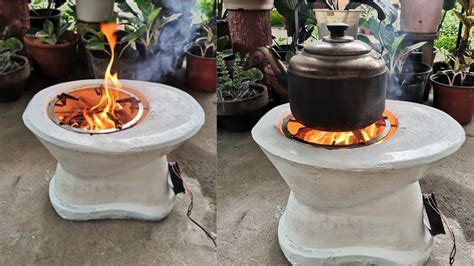 Turn Your Old Toilet Bowl Into Cement Firewood Stove How To Make