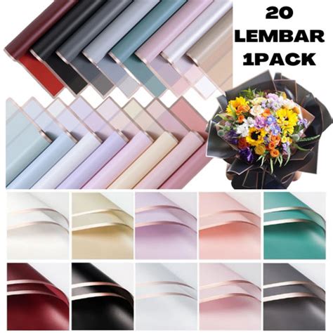 Jual 20 LEMBAR Flower Wrapping Paper List Gold Kertas Buket Bunga