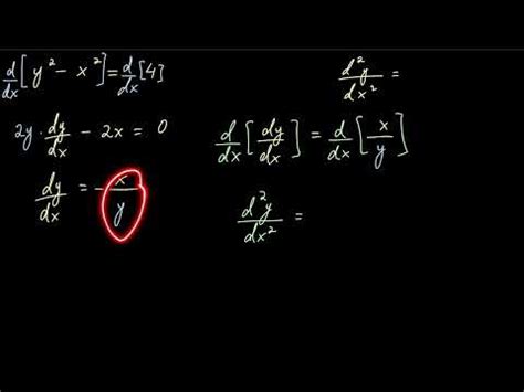 Second Derivative Implicit Equation Find Expression Differentiation