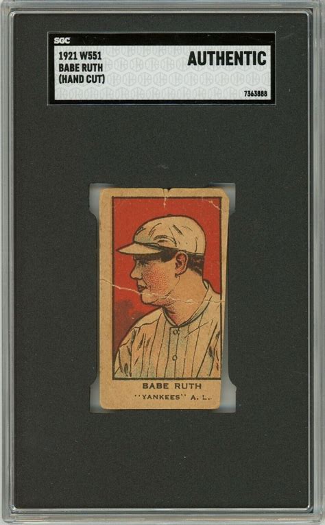 1921 W551 Babe Ruth Hand Cut SGC Authentic P1359 EBay