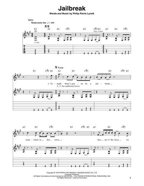 Jailbreak by Thin Lizzy - Easy Guitar Tab - Guitar Instructor