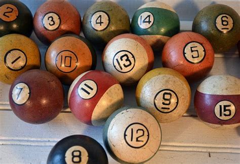 Vintage Deco Clay Billiard Balls Set Of 15 By NostalgicArtifacts 195