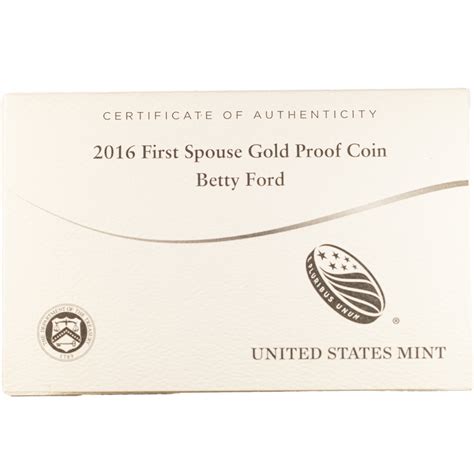 W Oz Proof First Spouse Betty Ford Gold Coin L Bgasc