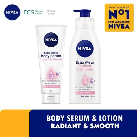 Nivea Extra White Radiant And Smooth Body Serum Body Lotion Uv Protection Mencerahkan Kulit